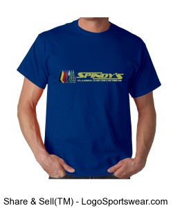 Gildan 100% Cotton Adult T-Shirt (Blue) Design Zoom